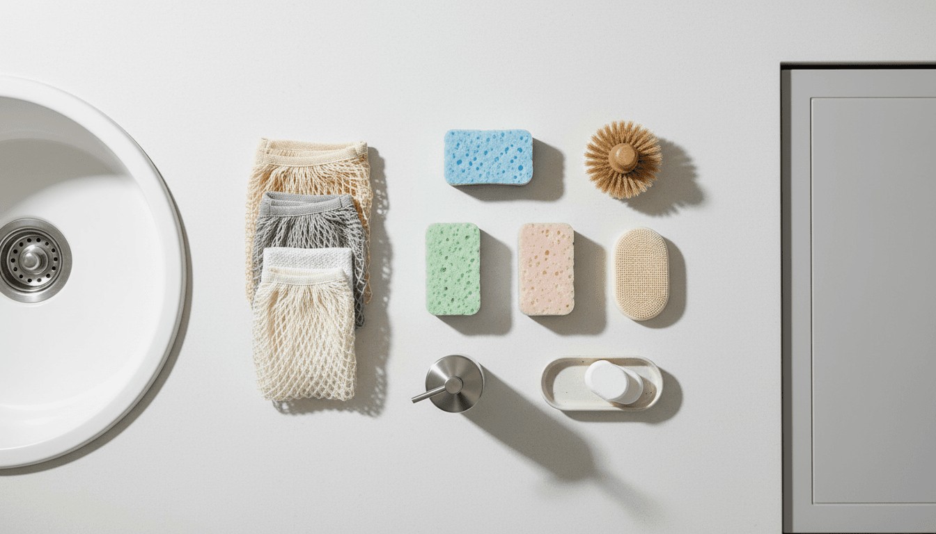 Assorted household products on a clean modern table